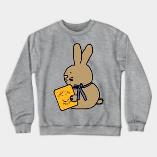 Cute Bunny Rabbit with Positive Vibes Smiley Face Crewneck Sweatshirt